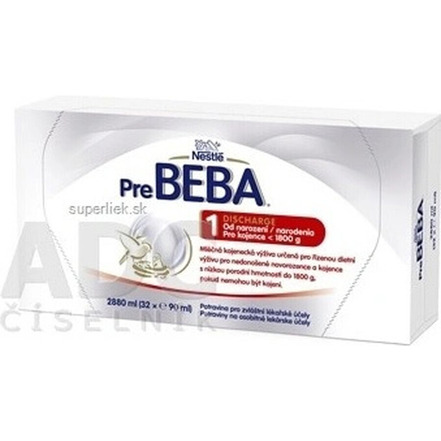 PreBEBA 1 DISCHARGE 32×90 ml, preparado para lactantes (para recién nacidos de hasta 1800 g)