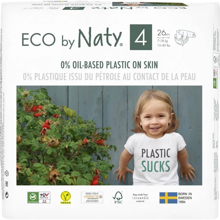 ECO BY NATY Pañales desechables 4+ (9-20 kg) 24 piezas 1×24 piezas