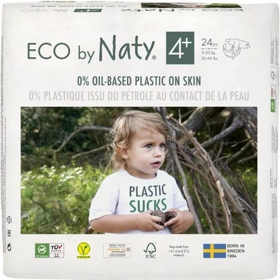 ECO BY NATY Pañales desechables 4+ (9-20 kg) 24 piezas 1×24 piezas