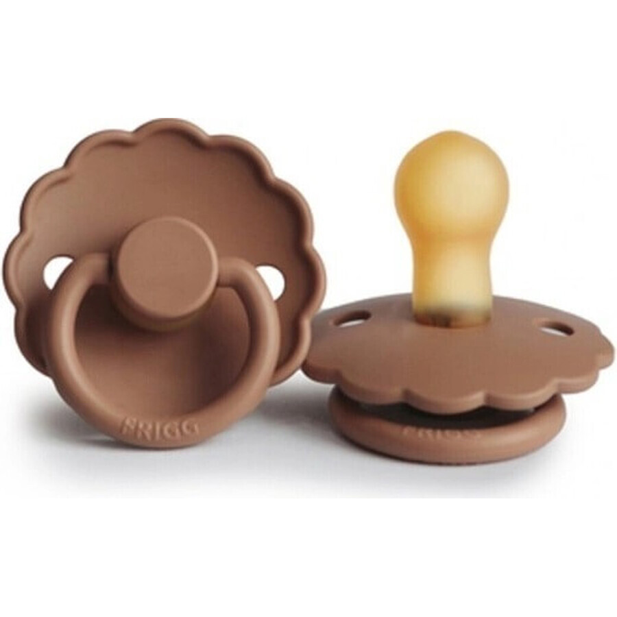 FRIGG Daisy rubber pacifier Peach Bronze, 0-6m 1×1 pcs, Peach Bronze, 0-6m 1×1 pcs, pacifier