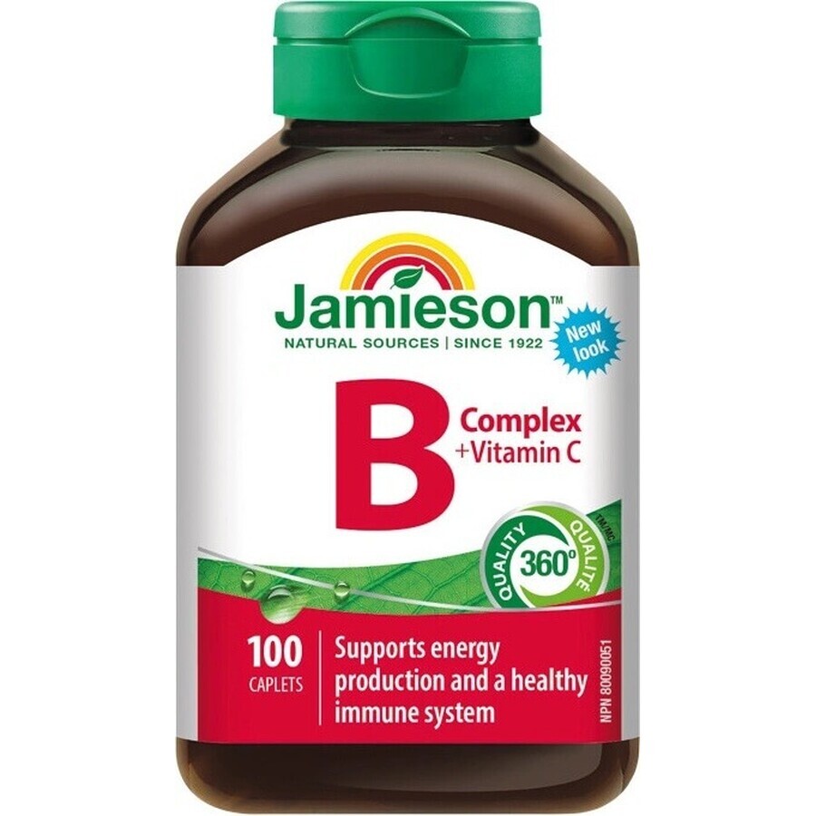 JAMIESON B-COMPLEX MET VITAMINE C 1×100 tbl, b-complex