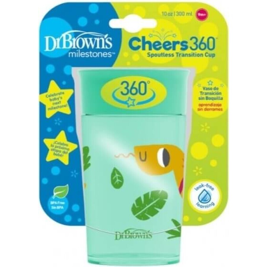 Dr. BROWN'S CHEERS CHEERS JUNGLE 300 ml 1×1, turquoise, 9m+.