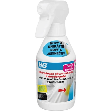 HG Detergent pentru transpirație și deodorant 1×250 ml, mai curat