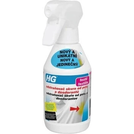 HG Detergent pentru transpirație și deodorant 1×250 ml, mai curat
