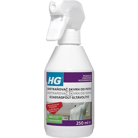 HG Detergent pentru transpirație și deodorant 1×250 ml, mai curat