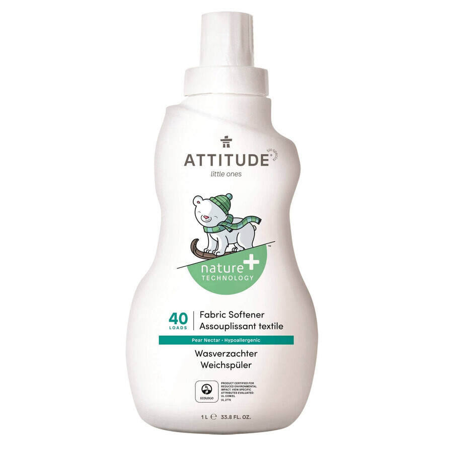 ATTITUDE Lessive pour enfants avec arôme de jus de poire 1×1000 ml, Lessive pour enfants