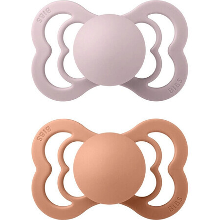 BIBS Supreme 2 pcs 1×1 silicone BIBS Supreme 2 pcs 1×1 pcs - size 1, plum/peach pink