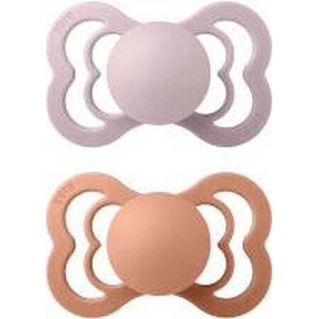 BIBS Supreme natural rubber pacifier 2 pcs 1×1 pcs - size 1, pink plum/peach