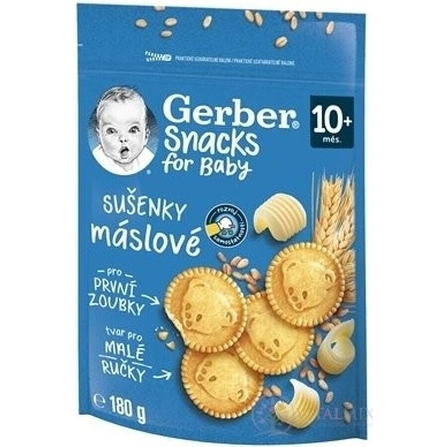 Gerber Snacks for Baby Butter Biscuits 1x180 g, biscuiți (de la 10 luni)