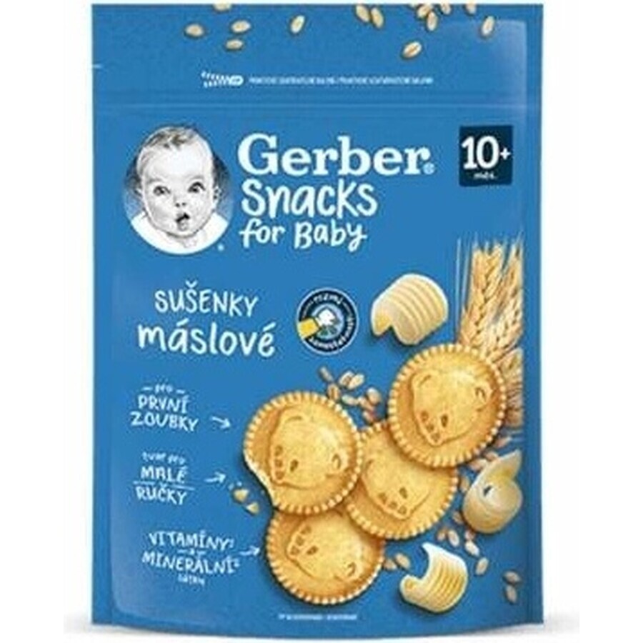 Gerber Snacks for Baby Butter Biscuits 1x180 g, biscuiți (de la 10 luni)