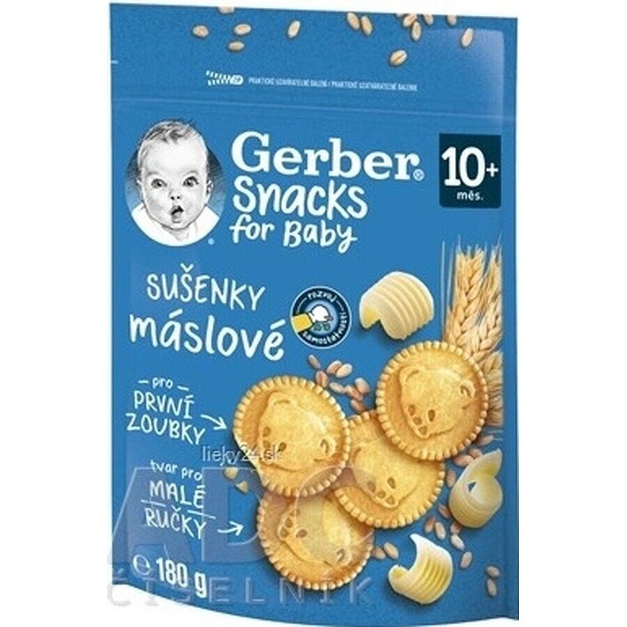 Gerber Snacks for Baby Butter Biscuits 1x180 g, biscuiți (de la 10 luni)