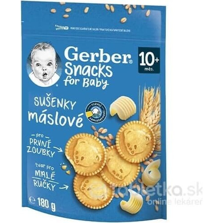 Gerber Snacks for Baby Butter Biscuits 1x180 g, biscuiți (de la 10 luni)