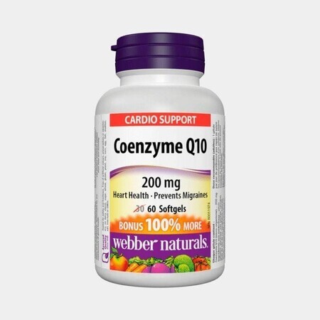 WEBBER NATURALS Co-enzym Q10 200 mg 1×60 cps, voedingssupplement