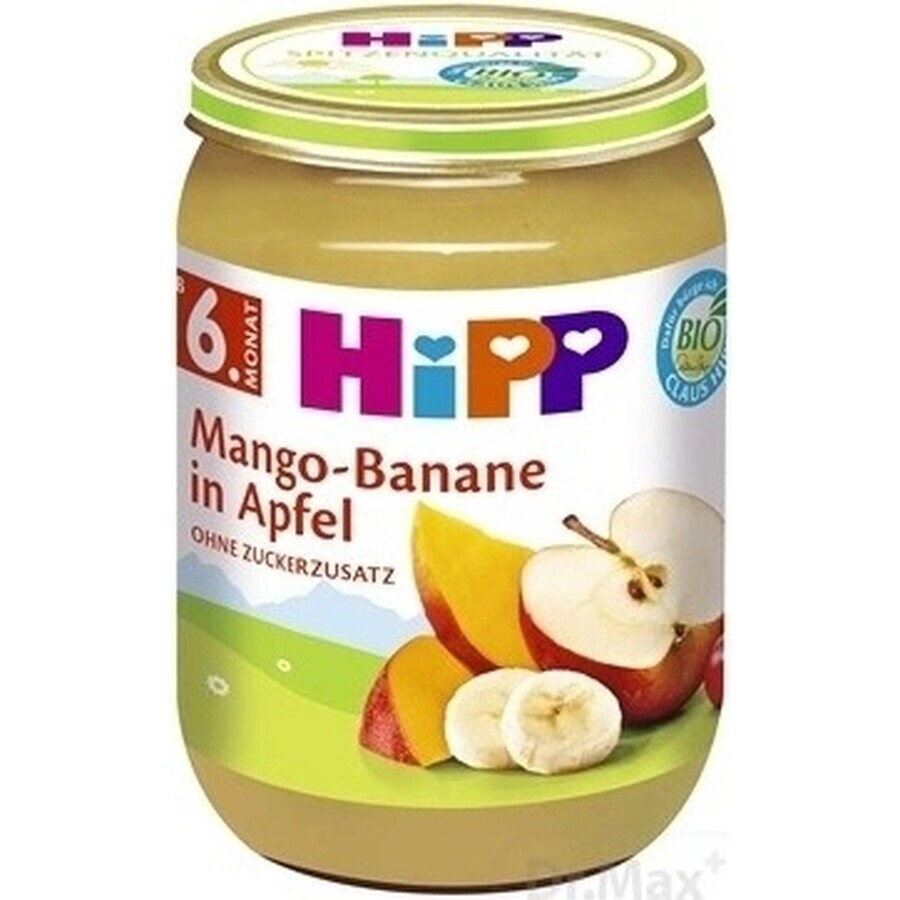 HiPP Organic Apples with Mango and Bananas 1×190 g, snack de fruits pour enfants