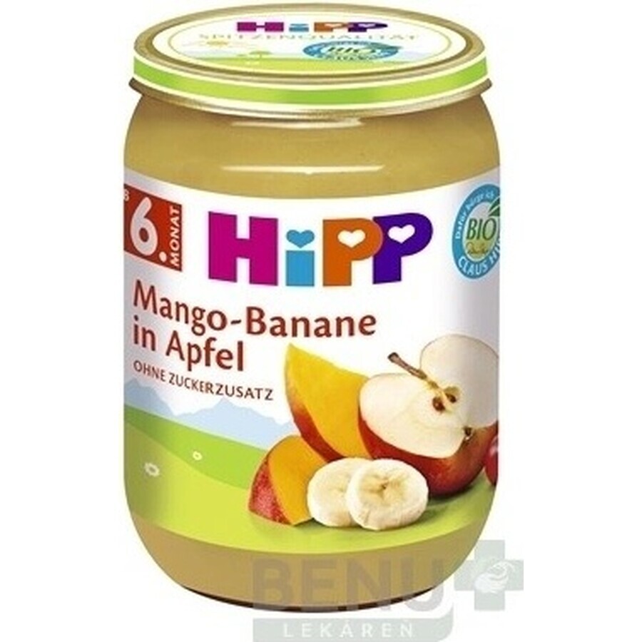 HiPP Organic Apples with Mango and Bananas 1×190 g, snack de fruits pour enfants