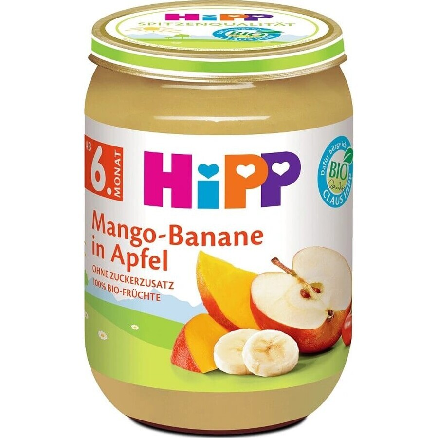 HiPP Organic Apples with Mango and Bananas 1×190 g, snack de fruits pour enfants