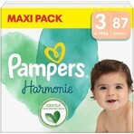 PAMPERS HARMONIE BABY DIAPERS V.3 6-10KG 87KS 1×87 pcs, couches taille 3