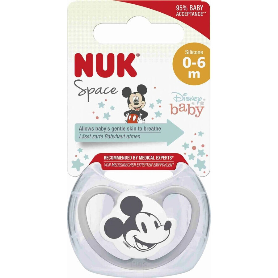 Sucette NUK Space DISNEY Mickey 0-6m. boîte 1×1pcs, sucette, 0-6m