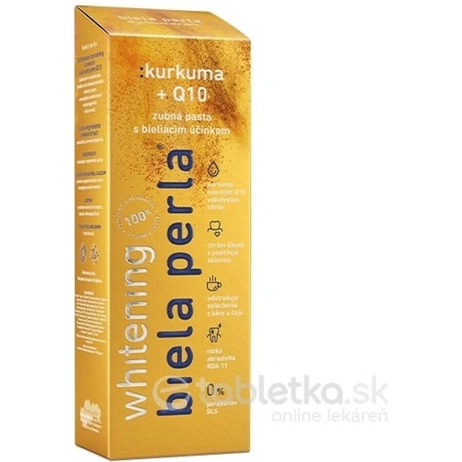 Perla bianca - curcuma + Q10, dentifricio 1×75 ml, dentifricio