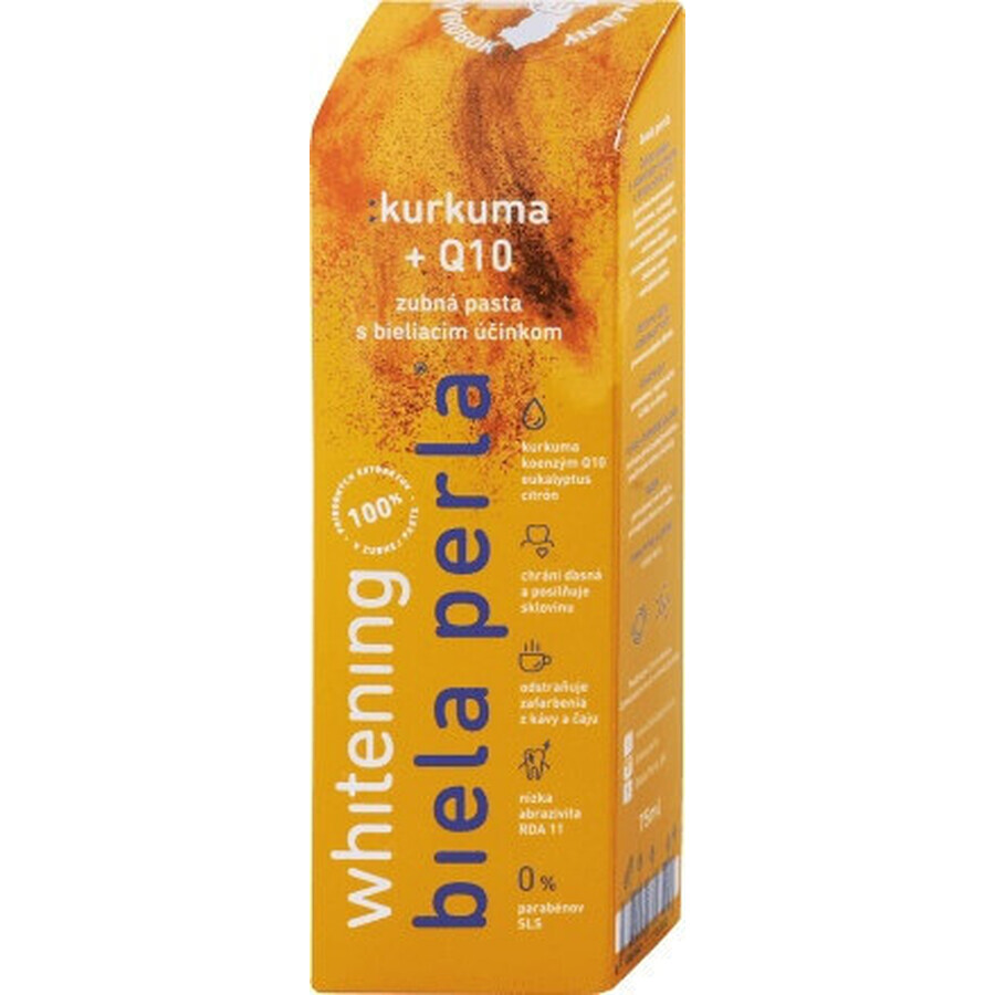 Perla bianca - curcuma + Q10, dentifricio 1×75 ml, dentifricio