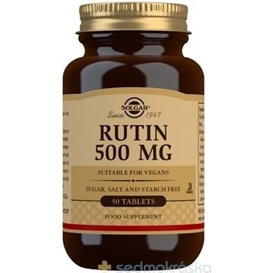 Solgar Rutina 500 mg dosis diaria alta, 50 comprimidos 1×50 tbl, complemento alimenticio