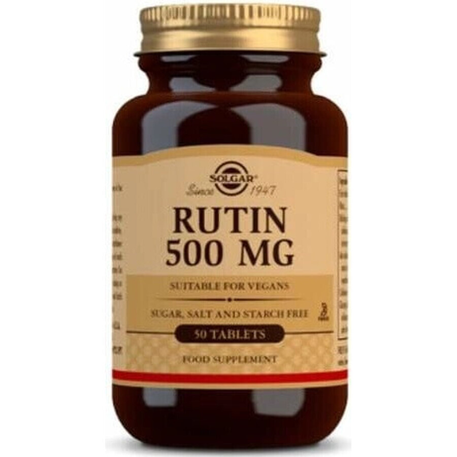 Solgar Rutina 500 mg dosis diaria alta, 50 comprimidos 1×50 tbl, complemento alimenticio