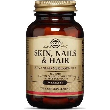 Solgar Skin, Nails & Hair Formula para piel, cabello y uñas 60 comprimidos 1×60 tbl, suplemento nutricional