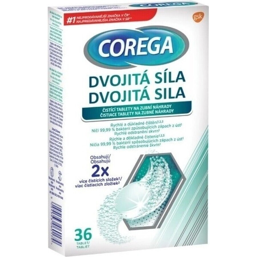 COREGA Double Strength 1x36 pcs, tablets for cleaning dentures