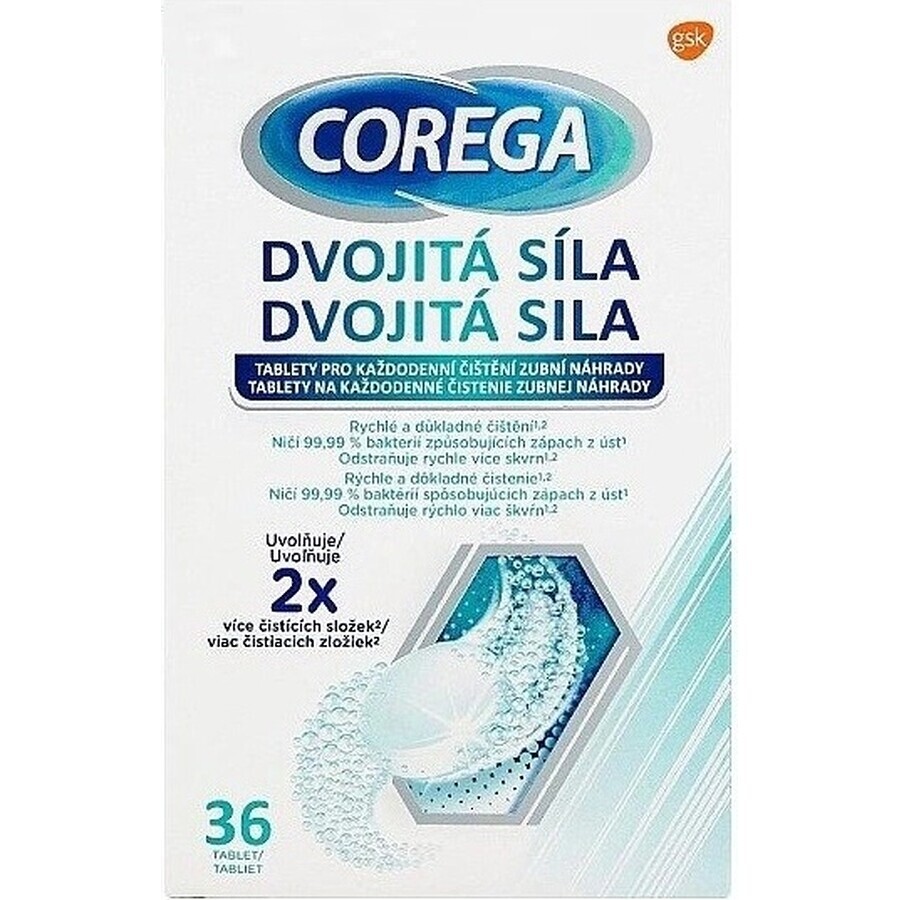 COREGA Double Strength 1x36 pcs, tablets for cleaning dentures