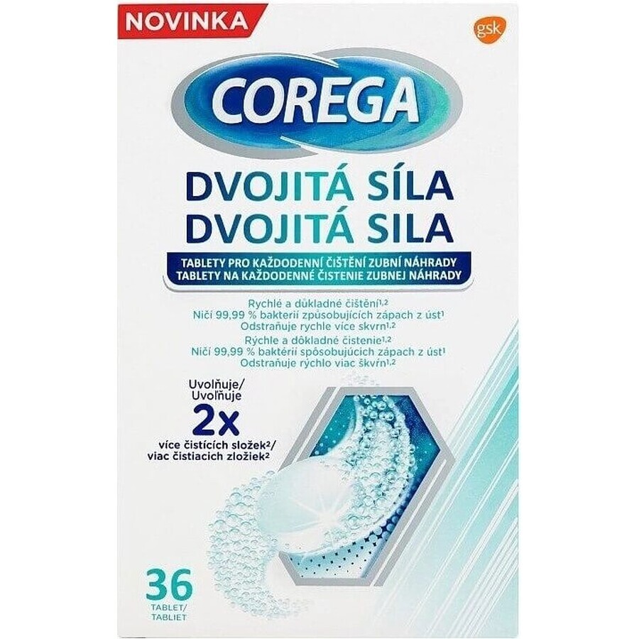 COREGA Double Strength 1x36 pcs, tablets for cleaning dentures