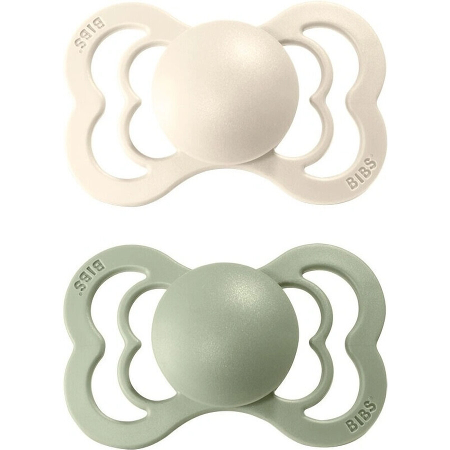 BIBS Supreme Silicone Ivory / blush 1×2 - size 1