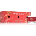 Yankee Candle 3x Sparkling Cinnamon 3x37 g vela votiva de vidrio, vela perfumada