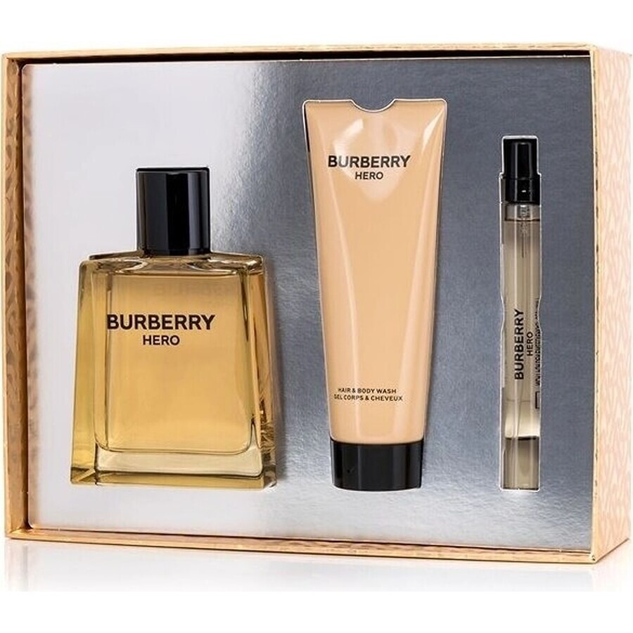 Burberry Hero 1×1 set, 100ml eau de toilette + 75ml douchegel + 10ml eau de toilette