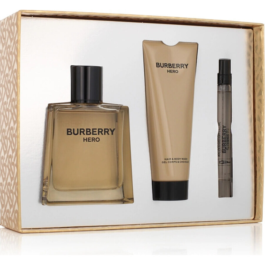 Burberry Hero 1×1 set, 100ml eau de toilette + 75ml douchegel + 10ml eau de toilette