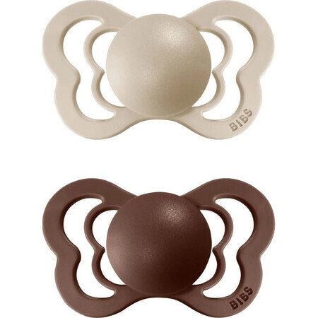 BIBS Couture vanilla/mocha silicone orthodontic BIBS Couture 1×2pcs - size 1