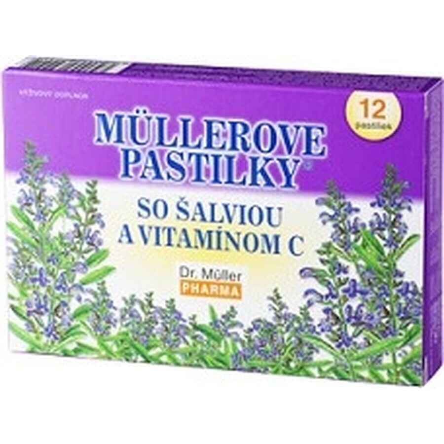 MÜLLER'S PASTILLS SHALVIA AND VITAMIN C 1×24 pcs, for colds