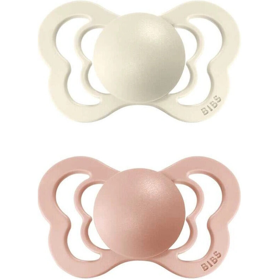 BIBS Couture natural rubber orthodontic pacifier ivory / blush 1×2 pcs, size 2