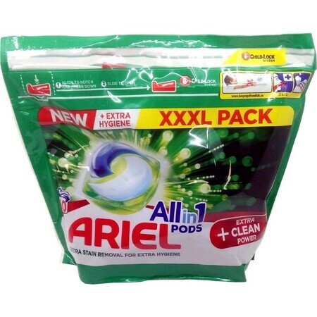 Ariel All-in-1 PODS All-in-1 PODS Extra Clean, Cápsulas de gel lavavajillas, 60 Cápsulas de gel lavavajillas 1×60 unidades, Cápsulas de gel lavavajillas