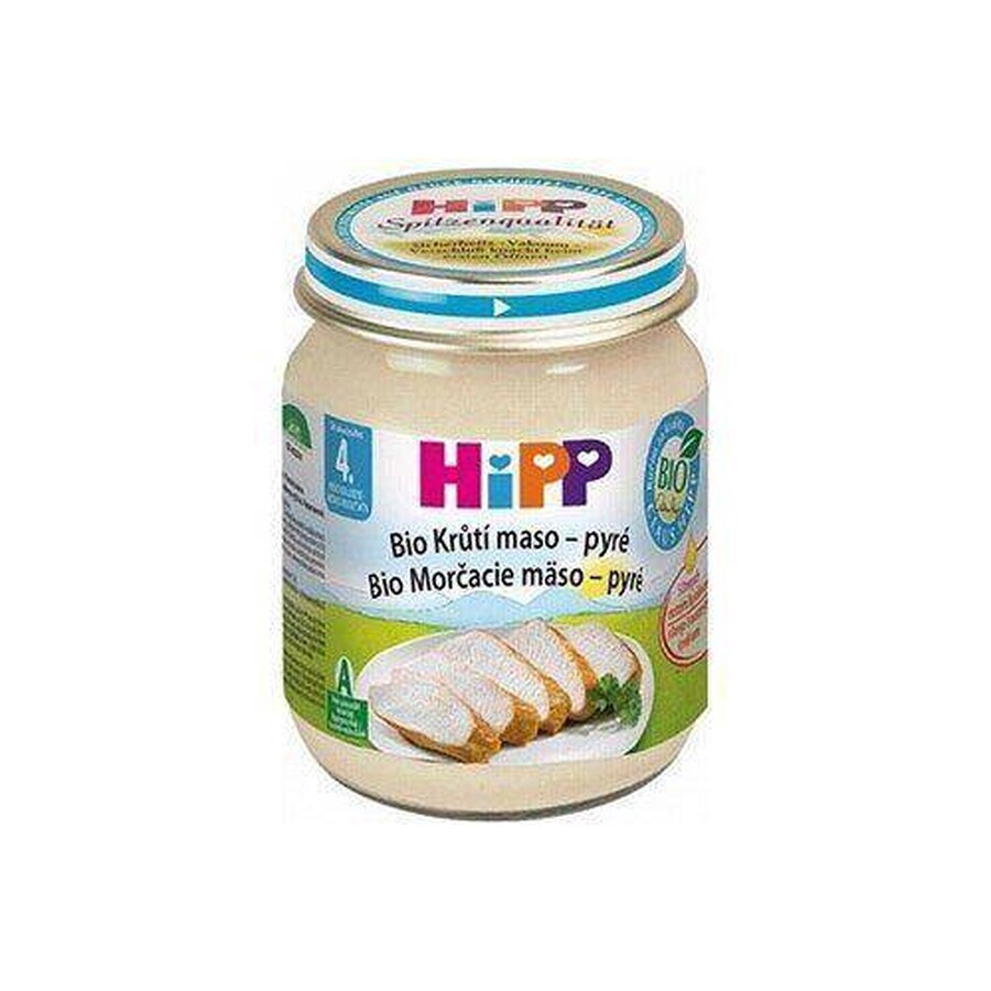 HiPP Organic purée de dinde 1×125 g, apéritif à base de viande pour enfants