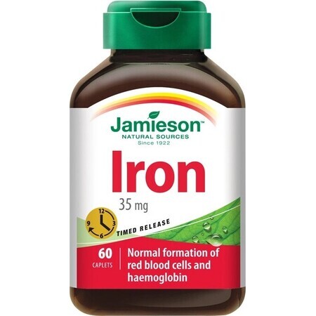 JAMIESON IRON 35 mg LIBERACIÓN PROGRESIVA 1×60 tbl, hierro