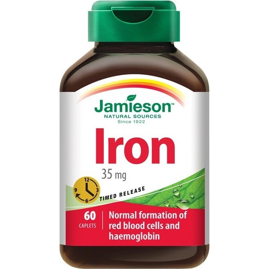 JAMIESON IRON 35 mg LIBERACIÓN PROGRESIVA 1×60 tbl, hierro