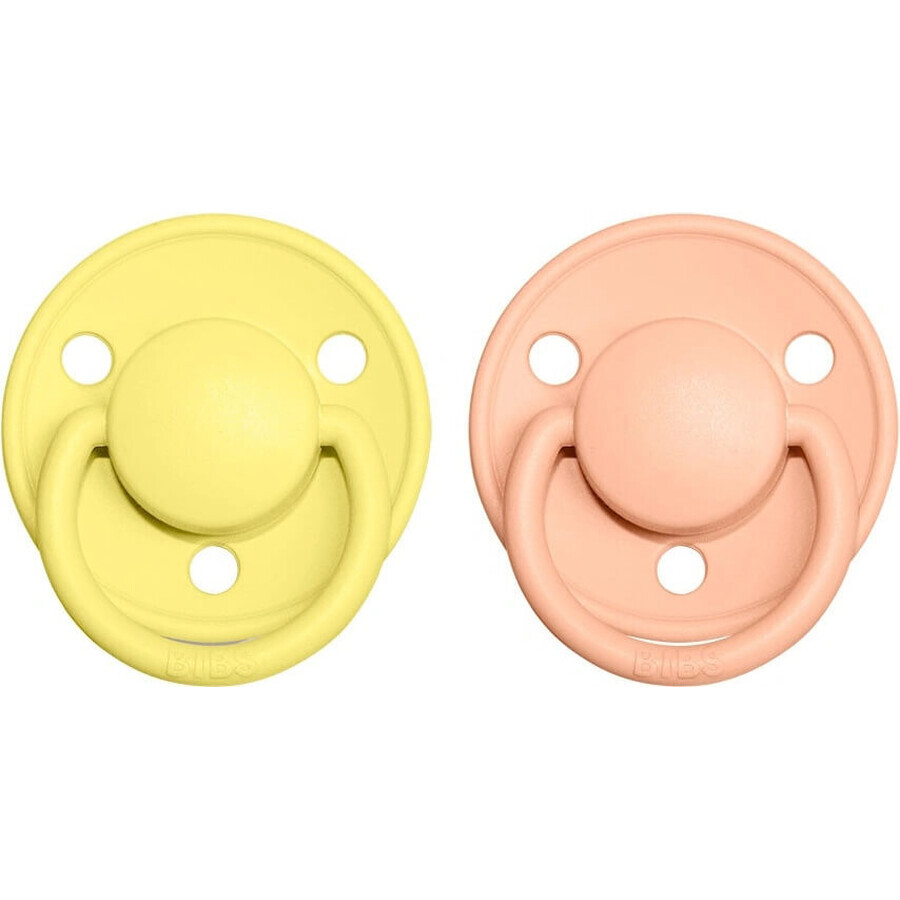 BIBS De Lux natural rubber pacifiers peach/sunset sunshine 1×2 pcs, size 1