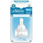 Dr. BROWN'S OPTIONS+ NIVEAU 2 1×2, étroite, tétines en silicone 3m+.