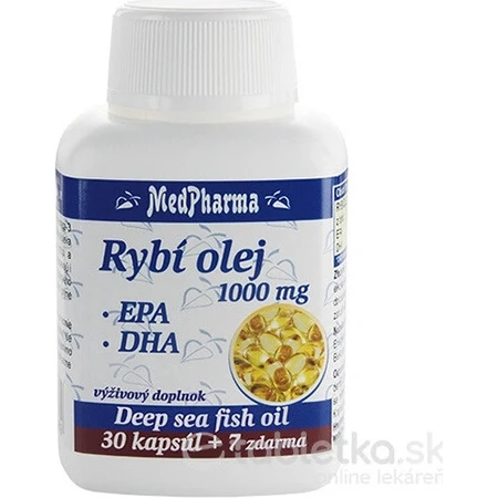 MedPharma FISH OIL 1000 mg - EPA, DHA 1×37 cps, food supplement
