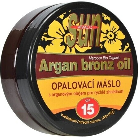 VIVACO SUN ARGAN BRONZE SPF15 Arganolie Zonnebrandcrème Boter 1×200 ml, waterproof