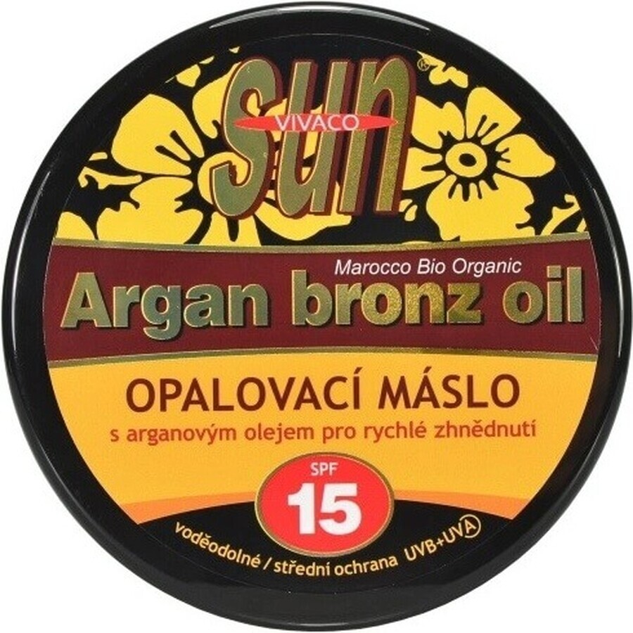 VIVACO SUN ARGAN BRONZE SPF15 Arganolie Zonnebrandcrème Boter 1×200 ml, waterproof