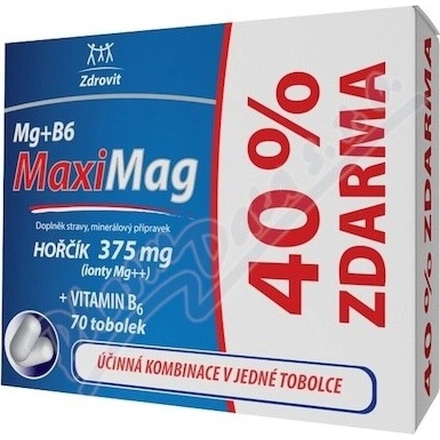 MaxiMag 40% vrij 1×70 cps, 50+20 capsules