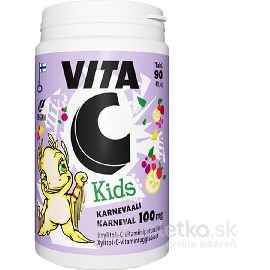 Vitabalans VITA C KIDS 100 MG 1×90 tbl, food supplement