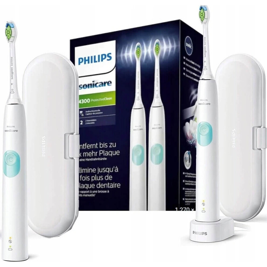 Philips Sonicare 4300 HX6807/35 1+1 1×1 set, sonische tandenborstel 2 stuks