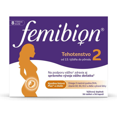 Femibion® 2 Pregnancy, 56 tbl + 56 cps 1×56 tbl + 56 cps, food supplement